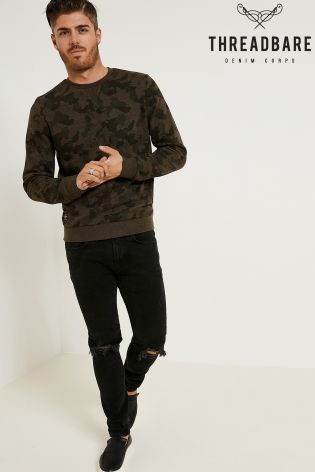 Threadbare Camo Crew Sweatshirt